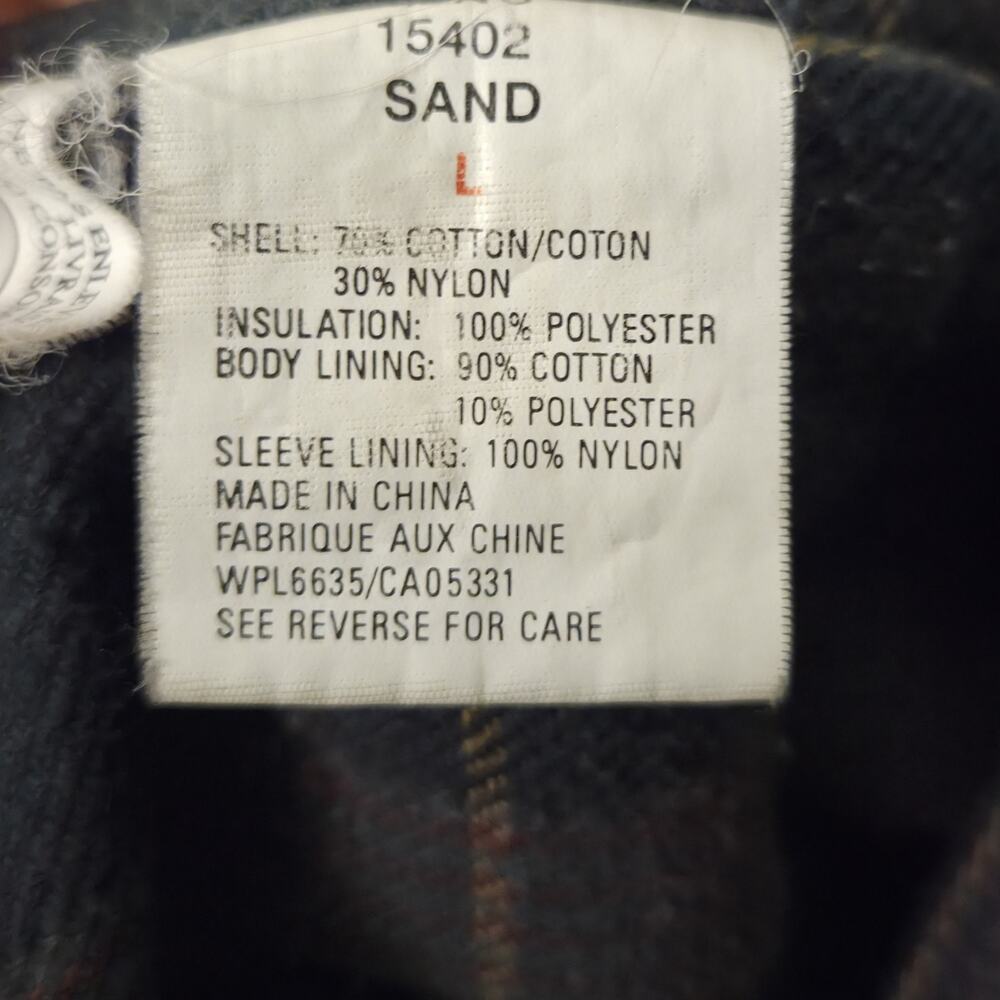 Woolrich Mens Khaki Heavy Warm Heritage Barn Chore Coat Flannel Lined Size L - Picture 9 of 11